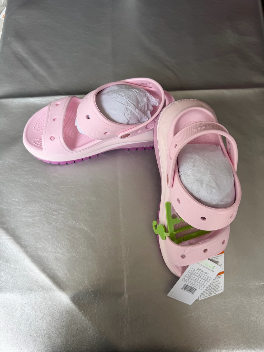 CROCS Classic Dual-Strap Slide Sandals in Light Pink